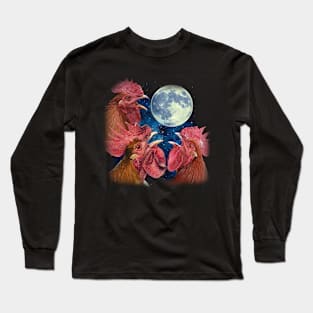 Cluck Couture Chicken The Moon, Tee Triumph for Poultry Admirers Long Sleeve T-Shirt